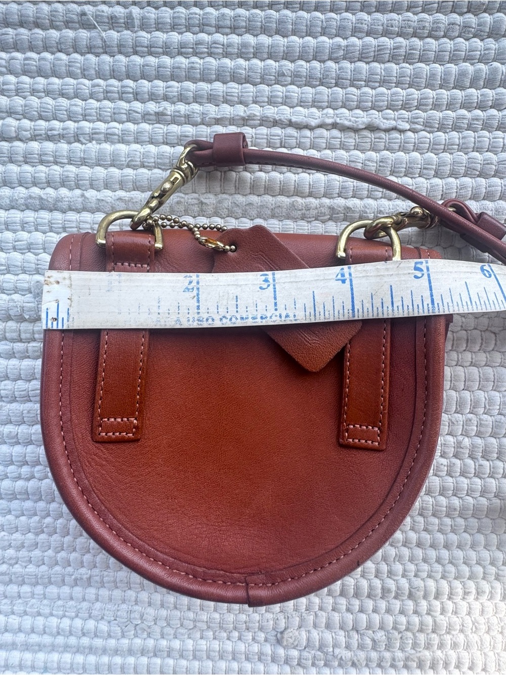 Vintage Coach 9826 Mini Belt Bag British Tan Leather Crossbody 90s - Picture 12 of 14